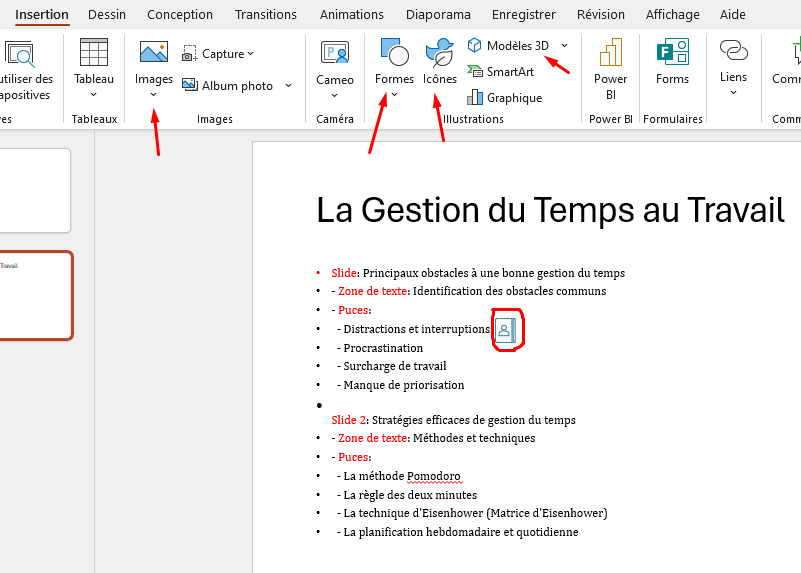 faire un sommaire dans PowerPoint